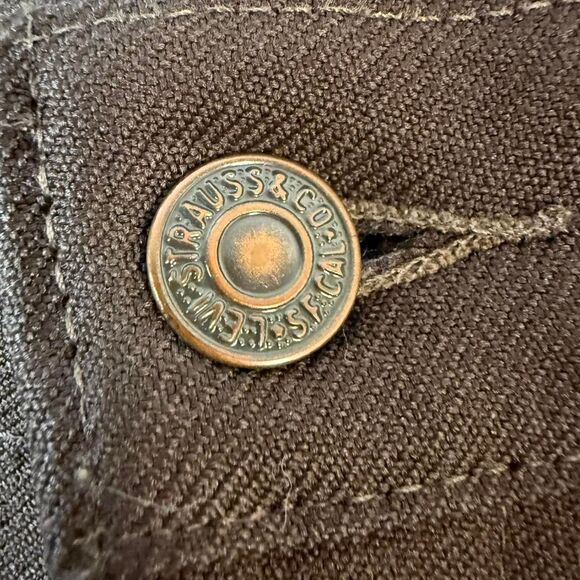 VTG Levi’s 60s 70s Brown Twill Flat Front Trousers Slacks 37x26.5 Workwear - Picture 4 of 5